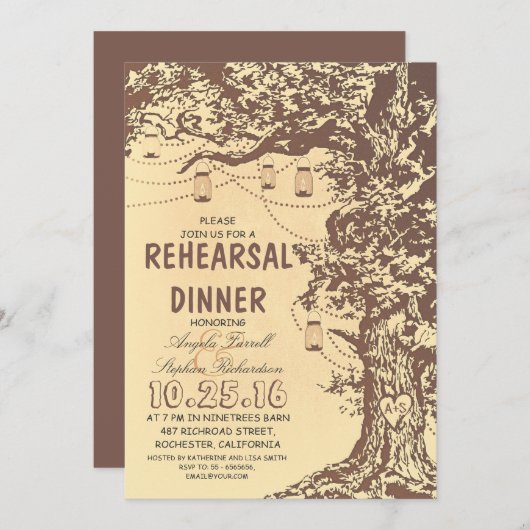 木とメ素朴イソンがディナーのリハーサルをする 招待状 (正面/裏面)