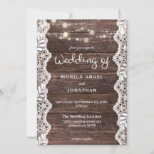 木とレースとストリングライトのウェディング