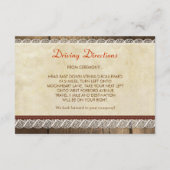 木とレースのウェディングレセプション デザイン エンクロージャーカード (裏面)