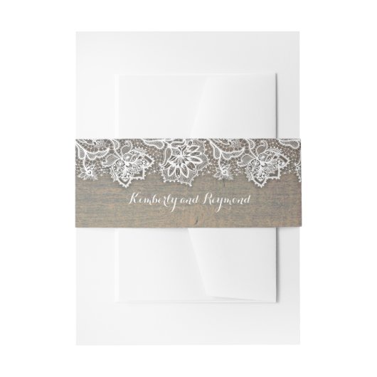 木とレース素朴 招待状ベリーバンド (正面例)