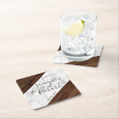 木と大理石結婚の スクエアペーパーコースター (インサイチュ)