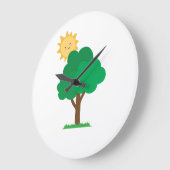 木と太陽の楽しい壁時計 ラージ壁時計 (傾斜)