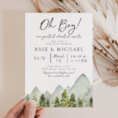 木と山ベビーシャワー招待状 招待状