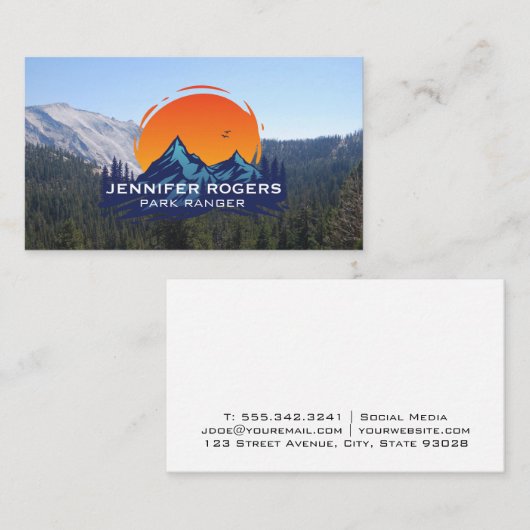 木と山 |アウトドア自然 名刺 (正面/裏面)