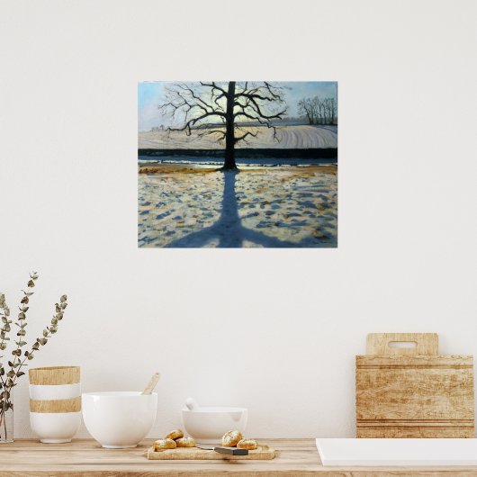 木と影のカークアビーダービシャー ポスター (キッチン)