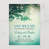 木と愛の鳥の素朴なヴィンテージは日付を保存 案内ポストカード (正面)