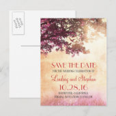 木と愛の鳥の素朴なヴィンテージは日付を保存 案内ポストカード (正面/裏面)