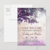 木と愛の鳥の素朴なヴィンテージは日付を保存 案内ポストカード (正面/裏面)