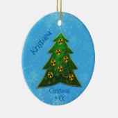 木と放射線のシンボルクリスマス セラミックオーナメント (右)