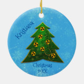 木と放射線のシンボルクリスマス セラミックオーナメント (裏面)