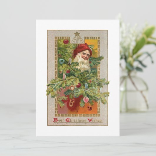 木と星と父飾のクリスマス シーズンカード (スタンド正面)