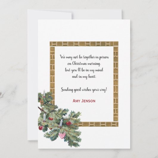 木と星と父飾のクリスマス シーズンカード (裏面)