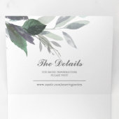 木と木素朴の葉を一つにまとめて結婚を招く 三つ折り招待状 (内部最初)