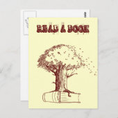 木と本 ポストカード (正面/裏面)