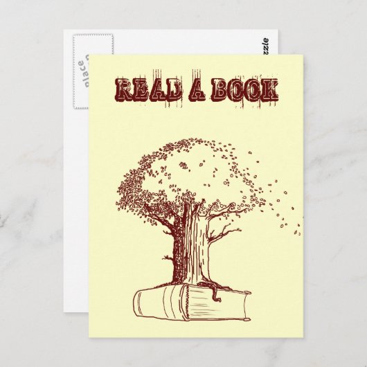 木と本 ポストカード (正面/裏面)