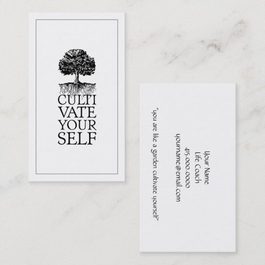 木と根のライフコーチを養う 名刺 (正面/裏面)