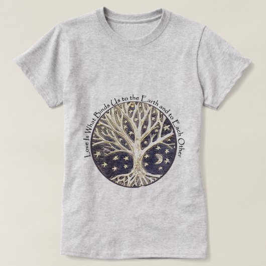 木と根 Tシャツ (デザイン正面)