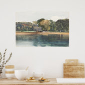 木と水のある風景 ポスター (キッチン)