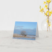 木と氷の水 - 白紙のグリーティングカード カード (黄色い花)