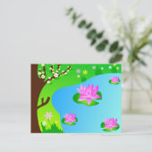 木と池 – はがき (スタンド正面)