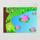 木と池 – はがき (正面)