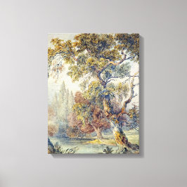 木と池(John Ruskin) キャンバスプリント