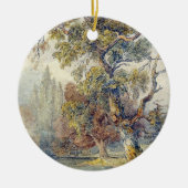 木と池(John Ruskin) セラミックオーナメント (正面)