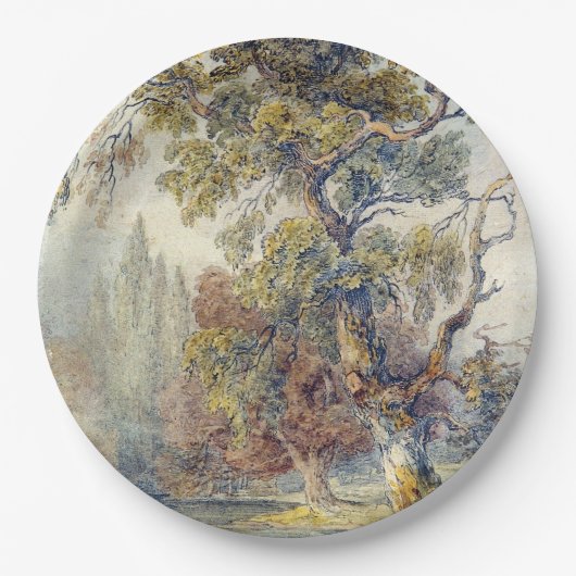 木と池(John Ruskin) ペーパープレート (正面)