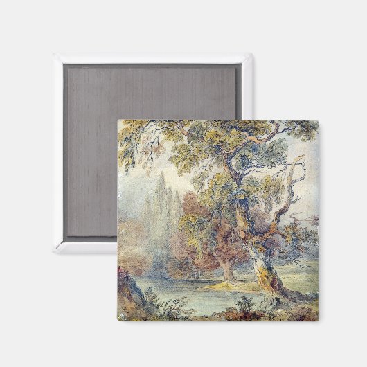 木と池(John Ruskin) マグネット (正面/裏面)