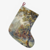 木と池(John Ruskin) ラージクリスマスストッキング (正面 (吊り時))