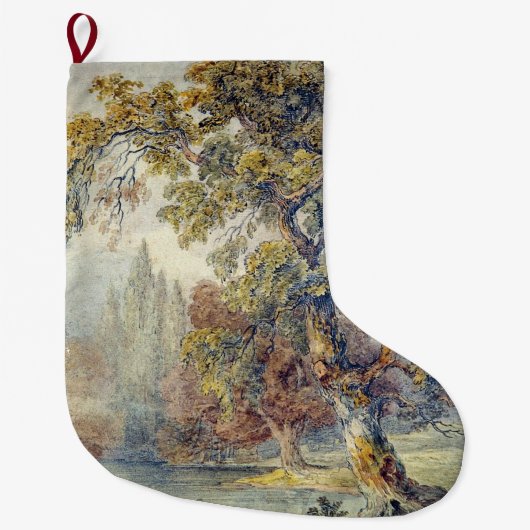 木と池(John Ruskin) ラージクリスマスストッキング (正面)