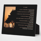 木と海の日没"とにかく行う" フォトプラーク (側面)