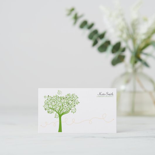 木と渦巻き 名刺 (スタンド正面)