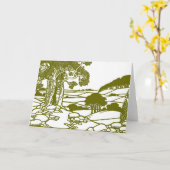 木と田舎 カード (黄色い花)