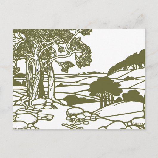木と田舎 ポストカード (正面)