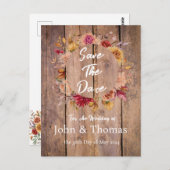 木と秋の花はがきを保存 ポストカード (正面/裏面)