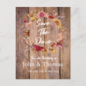 木と秋の花はがきを保存 ポストカード (正面)