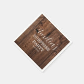 木と素朴ひもライトサプライズ誕生日 スタンダードカクテルナプキン (角)