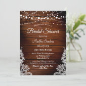 木と素朴ひもライトレースブライダルシャワー 招待状 (スタンド正面)