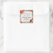 木と素朴フローラの香り付き大豆キャンドルラベル スクエアシール (バッグ)