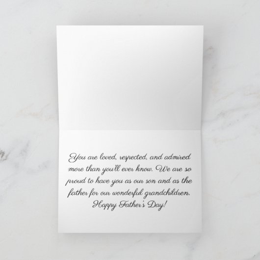 木と素朴糸のライト父の日のために息子 シーズンカード (内部)