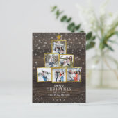 木と素朴金箔のフォトツリー |クリスマス シーズンポストカード (スタンド正面)