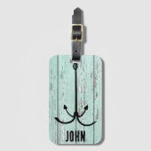 木と素朴魚のフック、フィッシャーマン美学 ラゲッジタグ (正面縦)