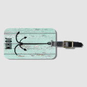 木と素朴魚のフック、フィッシャーマン美学 ラゲッジタグ (正面横)