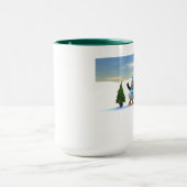 木と組み合わせた可愛い漫画ペンギン マグカップ (中央)