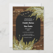 木と緑素朴結婚の 招待状 (正面)