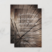 木と自然テクスチャ結婚式招待状