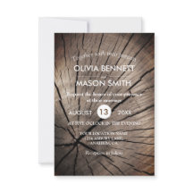 木と自然テクスチャ結婚式招待状