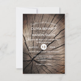 木と自然テクスチャ結婚式招待状 招待状