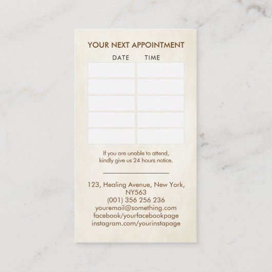 木と花 – 真珠と金ゴールドの母 名刺 (裏面)